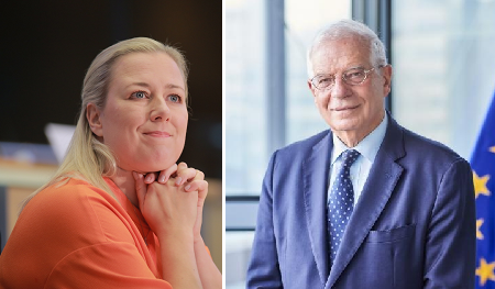 Jutta Urpilainen (à gauche) et Josep Borrell Fontelles (à droite)